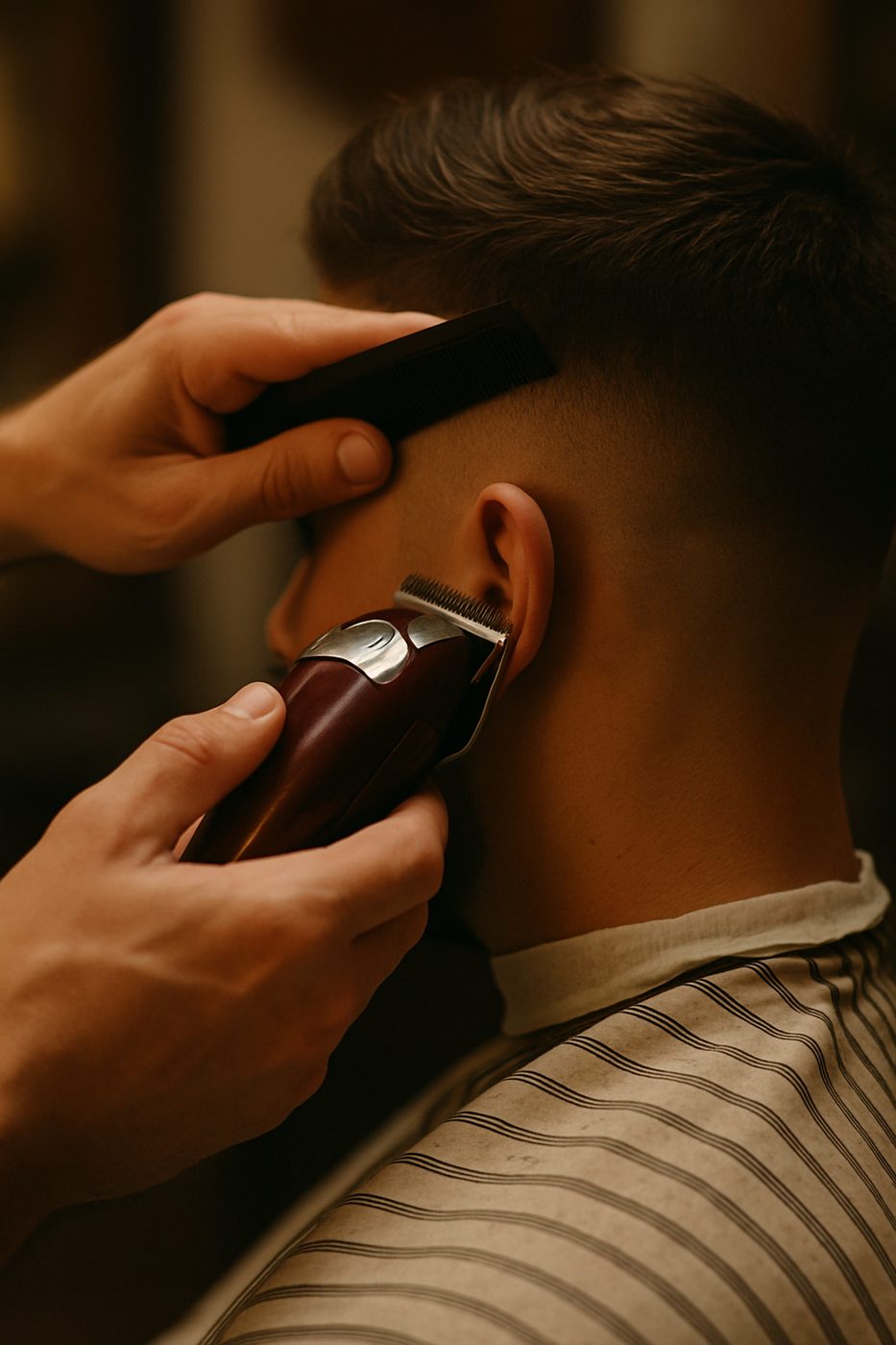 A barber at work
