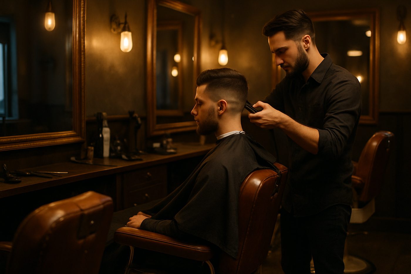 Inside the barbershop